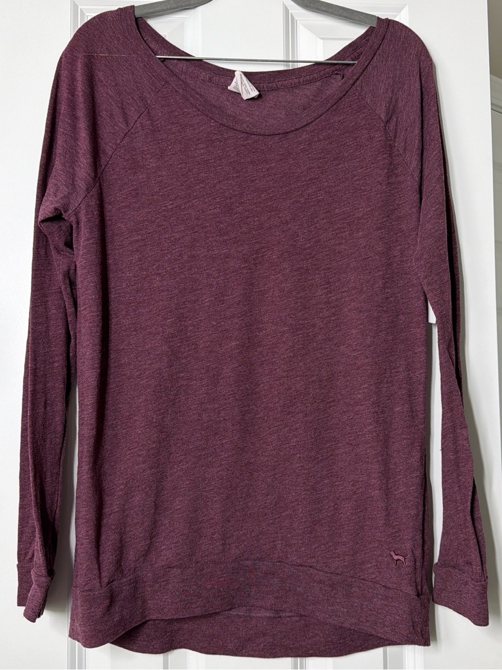 Victoria's Secret Long Sleeve Crewneck Top in Plum